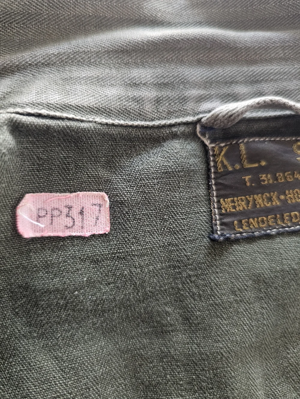 Vintage 1959 Dutch Army HBT Jacket - Reworked Upcycled Folk Floral Cross-Stitch